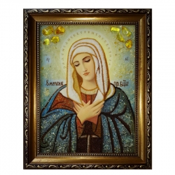 Янтарна ікона Пресвята Богородиця Замилування 40x60 см - фото
