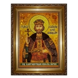 Янтарна ікона Святий благовірний князь Юрій 30x40 см