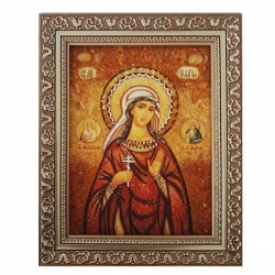 Янтарна ікона Свята мучениця Пелагея 60x80 см - фото