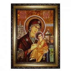 Янтарна ікона Пресвята Богородиця Грушевська 80x120 см - фото