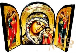 Ікона під старовину Пресвята Богородиця Казанська Складення потрійний 14x10 см - фото
