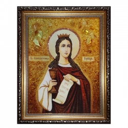 Янтарна ікона Свята великомучениця Варвара 40x60 см - фото
