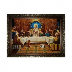 Янтарна ікона Таємна Вечеря 40x60 см - фото