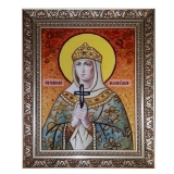 Янтарна ікона Свята рівноапостольна княгиня Ольга 15x20 см