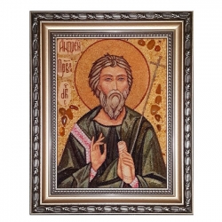 Янтарна ікона Святий Апостол Андрій Первозванний 15x20 см - фото