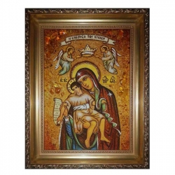 Янтарна ікона Пресвята Богородиця Милостива 30x40 см - фото