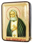 Ікона Преподобний Серафим Саровський Чудотворець Грецький стиль в позолоті 30x40 см