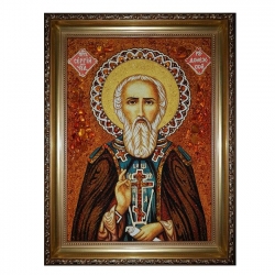 Янтарна ікона Преподобний Сергій Радонезький 30x40 см - фото