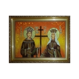 Янтарна ікона Святі рівноапостольні Костянтин і Олена 40x60 см