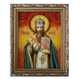 Янтарна ікона Святитель Василь Великий 15x20 см