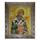 Янтарная икона Святой Спиридон Тримифунтский 80x120 см