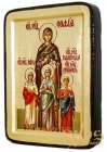 Икона Святые Вера, Надежда, Любовь и мать их София Греческий стиль в позолоте 17x23 см