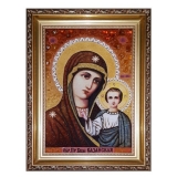 Янтарна ікона Пресвята Богородиця Казанська 80x120 см