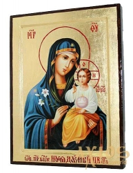 Икона Пресвятая Богородица Неувядаемый Цвет Греческий стиль в позолоте  без шкатулки - фото