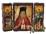 Ікона під старовину Святий Лука Кримський складень потрійний 14x10 см