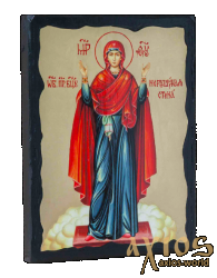 Ікона під старовину Пресвята Богородиця Незламна стіна з позолотою 30x42 см - фото