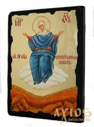 Икона под старину Пресвятая Богородица Спорительница хлебов с позолотой 21x29 см Икона под старину Пресвятая Богородица Спорительница хлебов с позолотой 21x29 см - фото