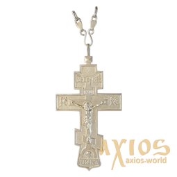 Хрест наперсний №10 "Ніка" срібний з ланцюгом - фото
