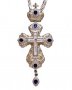 Хрест латунний в позолоті з принтом і ланцюгом