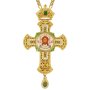 Хрест латунний в позолоті з принтом і ланцюгом
