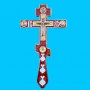 Хрест напрестольний, ємаль з іконами (14х26см)