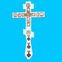 Хрест напрестольний, ємаль з іконами (14х26см)