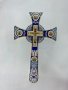 Хрест напрестольний мальтійський, емаль з іконами (17х29см)