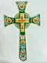 Хрест напрестольний мальтійський, емаль з іконами (17х29см)