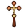 Хрест напрестольний латунний на дереві в позолоті