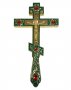 Напрестольний хрест, зелена емаль, інкрустація камінням