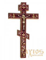 Хрест напрестольний №2-10, позолота, емаль - фото
