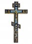 Хрест напрестольний №2-10, позолота, блакитна емаль