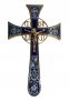Хрест напрестольний мальтійський, №4-2, золочення, синя емаль