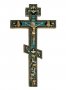 Хрест напрестольний №2-10, золочення, бірюзова емаль