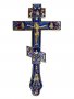 Хрест напрестольний №3-4, золочення, синя емаль