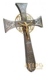 Хрест напрестольний мальтійський №1 нікель золочення  - фото