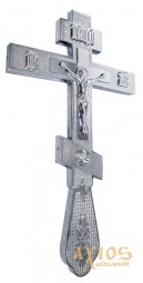 Хрест напрестольний прямокутний нікель - фото