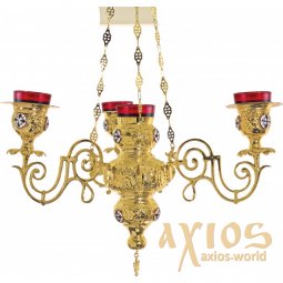 Лампада підвісна на чотири склянки, GOLD SMALTO (Греція) - фото
