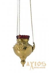 Лампада підвісна з херувімами №12 ф.120 позолочена - фото