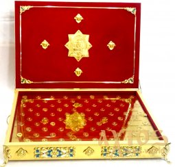 Мощовик – ковчег для частинок святих мощей на 85 капсул, червоний - фото