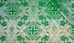 Церковна легка віскозна тканина з хрестами та виноградною лозою (ГРЕЦІЯ) - фото