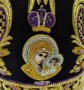 Митра "Корона" із золотою вишивкою на фіолетовому оксамиті, інкрустована камінням