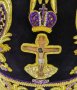 Митра "Корона" із золотою вишивкою на фіолетовому оксамиті, інкрустована камінням