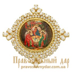 Накладка на митру латунна «Трійця» в позолоті - фото