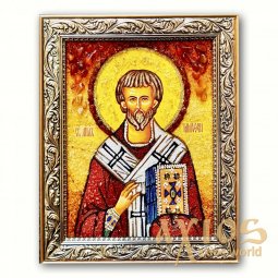 Ікона Святий апостол Тимофій з бурштину - фото