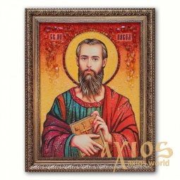 Ікона Святий Апостол Павло з бурштину - фото