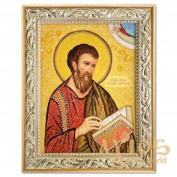 Ікона Святий апостол Матвій (Матфей) з бурштину - фото