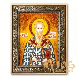 Ікона Святий апостол Яків брат Господній з бурштину - фото