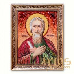 Ікона Святий Андрій Первозванний з бурштину - фото