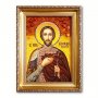 Ікона Святий Олександр Невський з бурштину